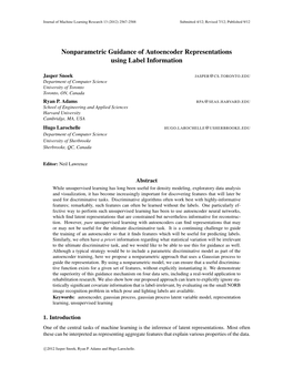 Nonparametric Guidance of Autoencoder Representations Using Label Information