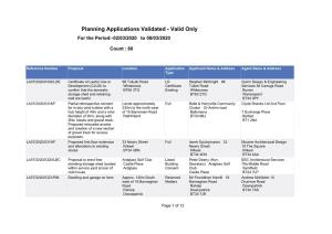 Planning Applications Validated - Valid Only for the Period:-02/03/2020 to 08/03/2020