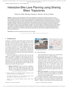 Interactive Bike Lane Planning Using Sharing Bikes’ Trajectories