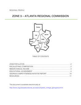 Zone 3 – Atlanta Regional Commission
