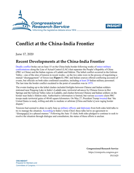Conflict at the China-India Frontier