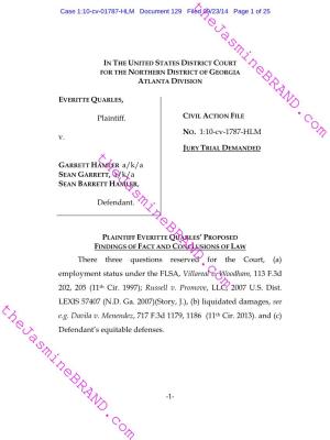 Thejasminebrand.Com Thejasminebrand.Com Case 1:10-Cv-01787-HLM Document 21 Filed 12/03/10 Page 1 of 11