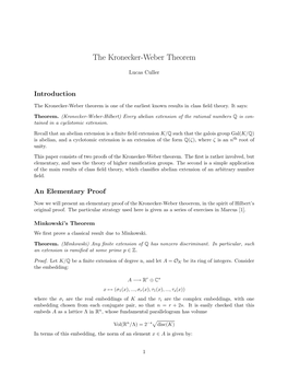 The Kronecker-Weber Theorem