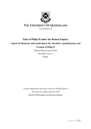 Tales of Philip II Under the Roman Empire