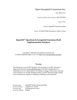 Open Geospatial Consortium Inc