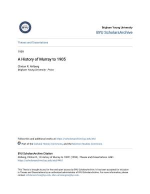 A History of Murray to 1905