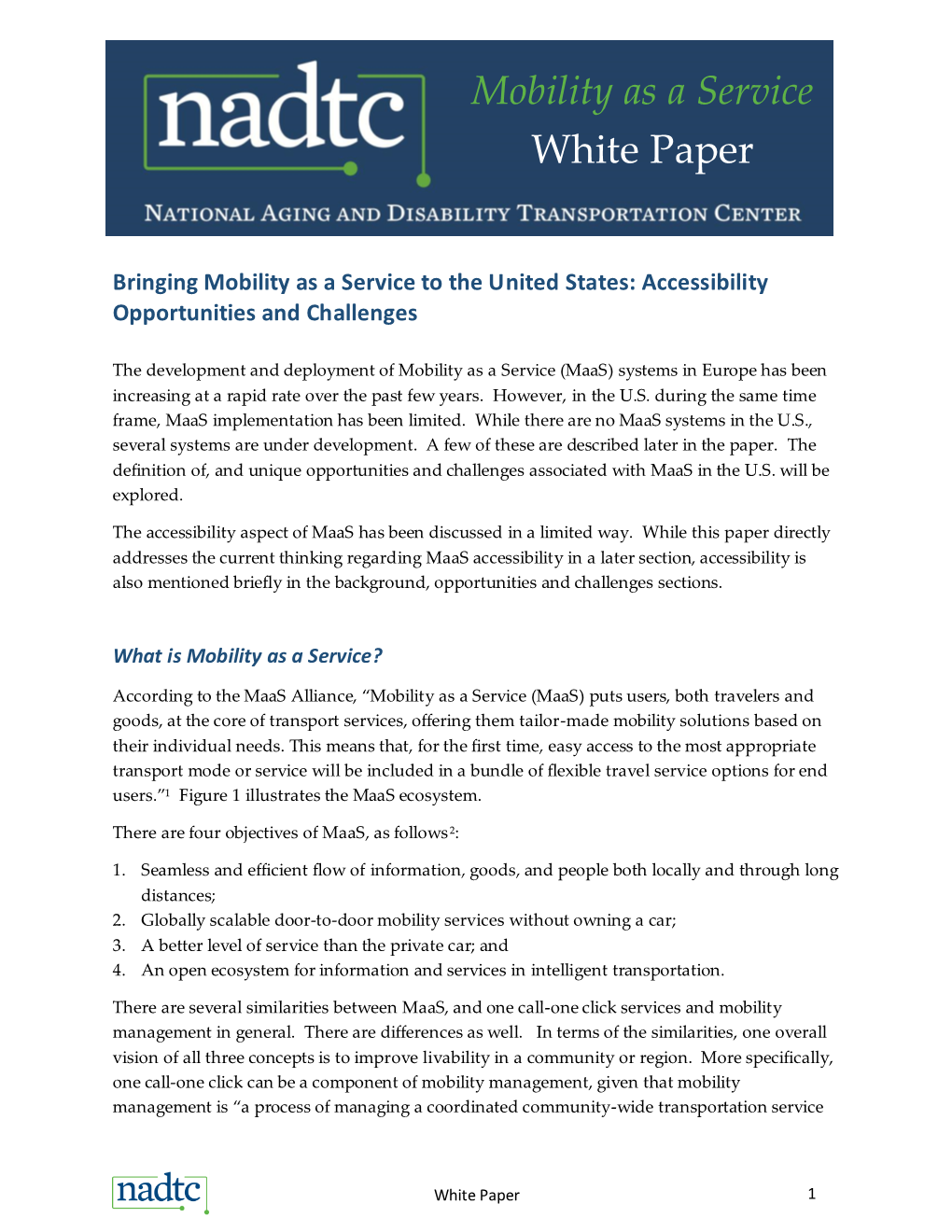 Mobility As a Service White Paper