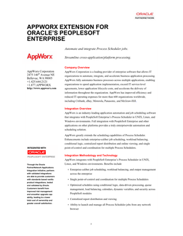 Appworx Extension for Oracle's Peoplesoft Enterprise