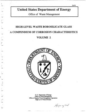 High-Level Waste Borosilicate Glass a Compendium of Corrosion Characteristics