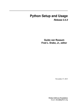 Python Setup and Usage Release 3.3.3