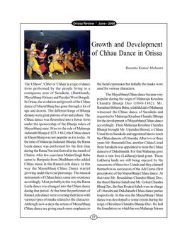 Growth and Development of Chhau Dance in Orissa