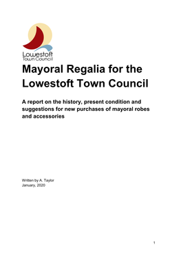 Mayoral Regalia for the Lowestoft Town Council
