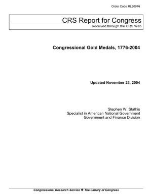 Congressional Gold Medals, 1776-2004