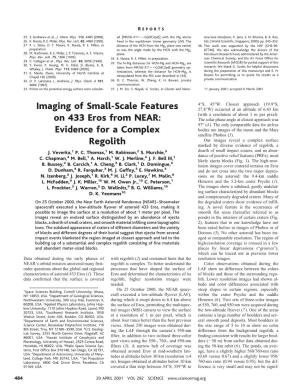 Imaging of Small-Scale Features on 433 Eros from NEAR: Evidence