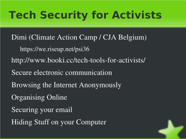 Tech Security for Activists