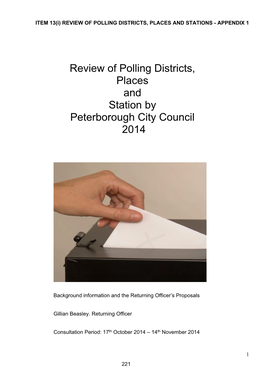 Review of Polling Districts, Places and Station by Peterborough City Council 2014