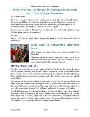 Natural Sugar Sweeteners