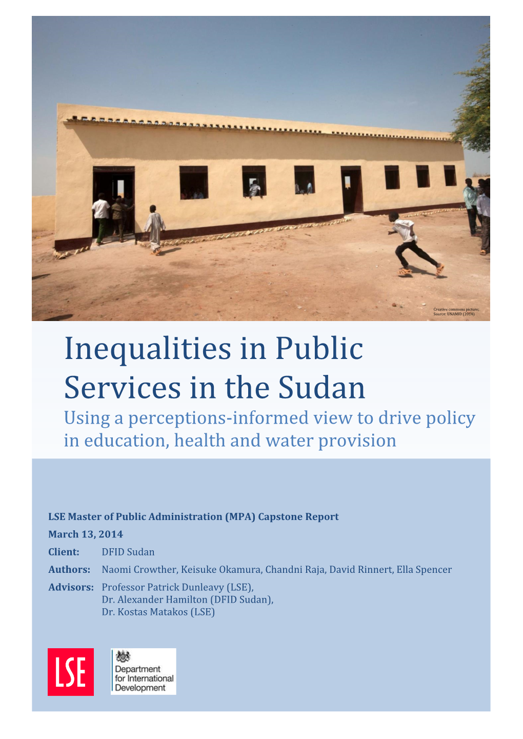 Inequalities in Public Services in the Sudan Using a Perceptions-Informed View to Drive Policy in Education, Health and Water Provision