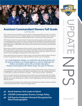 Assistant Commandant Honors Fall Grads by NPS Public Affairs