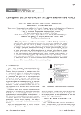 Development of a 3D Hair Simulator to Support a Hairdresser's Haircut