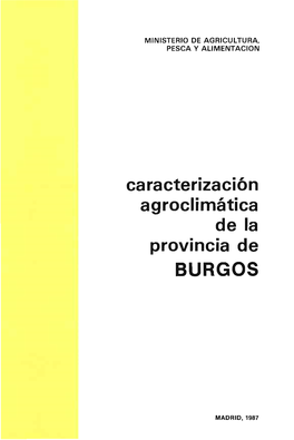Caracterización Agroclimática De La Provincia De BURGOS