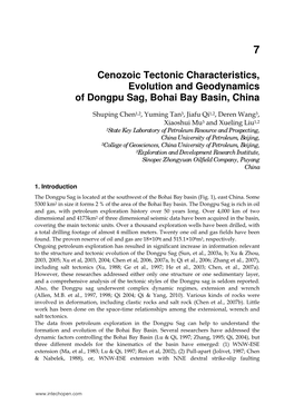 Cenozoic Tectonic Characteristics, Evolution and Geodynamics of Dongpu Sag, Bohai Bay Basin, China