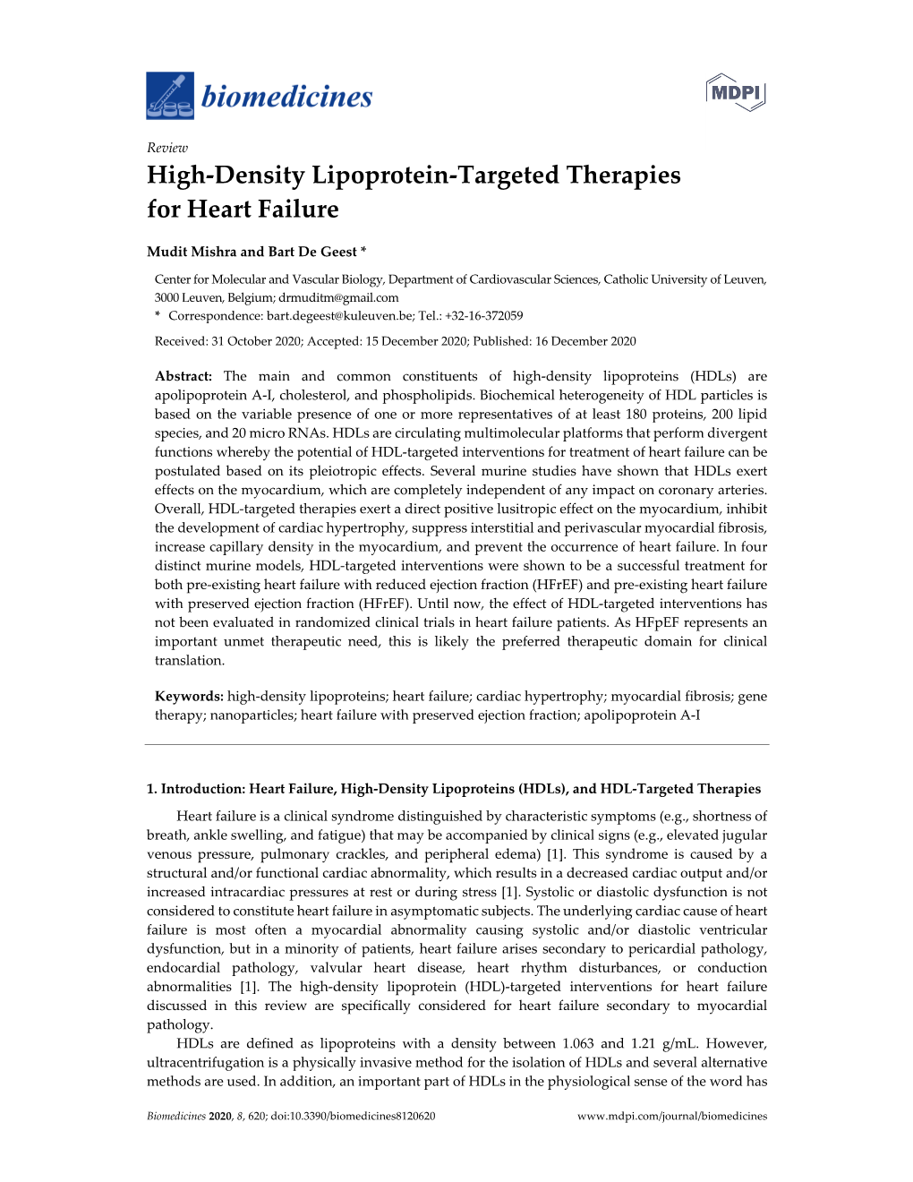 High-Density Lipoprotein-Targeted Therapies for Heart Failure