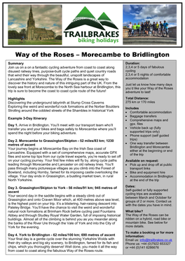 Way of the Roses – Morecambe to Bridlington 7 Stanes