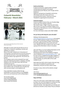 Culworth Newsletter February – March 2021