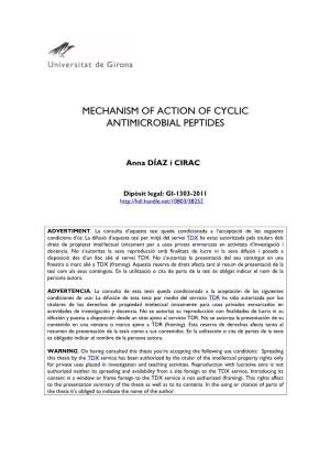 Mechanism of Action of Cyclic Antimicrobial Peptides