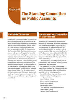The Standing Committee on Public Accounts Committee the Standing - 407