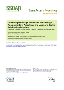 The Politics of Patronage Appointments in Argentina's And