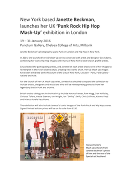 New York Based Janette Beckman, Launches Her UK ‘Punk Rock Hip Hop Mash-Up’ Exhibition in London