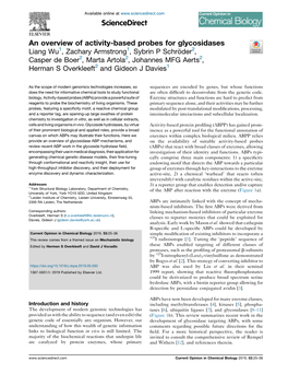 An Overview of Activity-Based Probes for Glycosidases