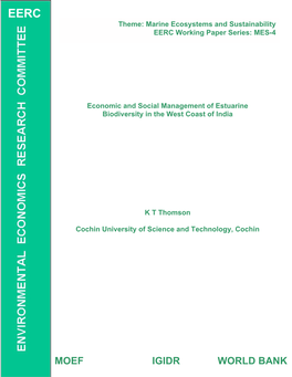 Economic and Social Management of Estuarine Biodiversity in the West Coast of India