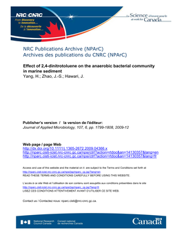 Archives Des Publications Du CNRC (Nparc)