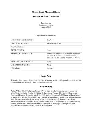 Tucker, Wilson Collection