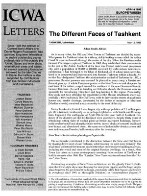 The Different Faces of Tashkent