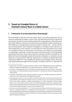 II. Toward an Entangled History of Twentieth-Century Music in a Global Context