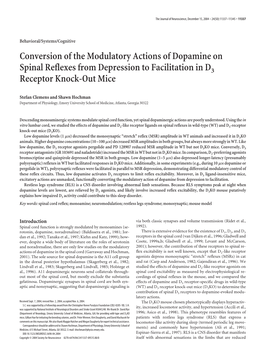 Conversion of the Modulatory Actions of Dopamine on Spinal Reflexes