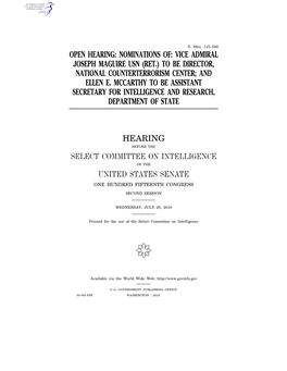 Vice Admiral Joseph Maguire Usn (Ret.) to Be Director, National Counterterrorism Center; and Ellen E