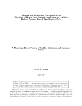 A Monetary-Fiscal Theory of Sudden Inflations and Currency Crises