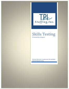 Skills Testing Presented by Category