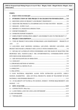 Index 1 Executive Summary