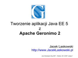 Tworzenie Aplikacji Java EE 5 Z Apache Geronimo 2