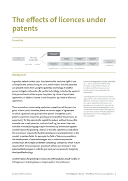 The Effects of Licences Under Patents