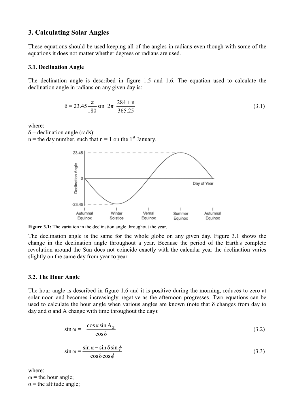 3. Calculating Solar Angles