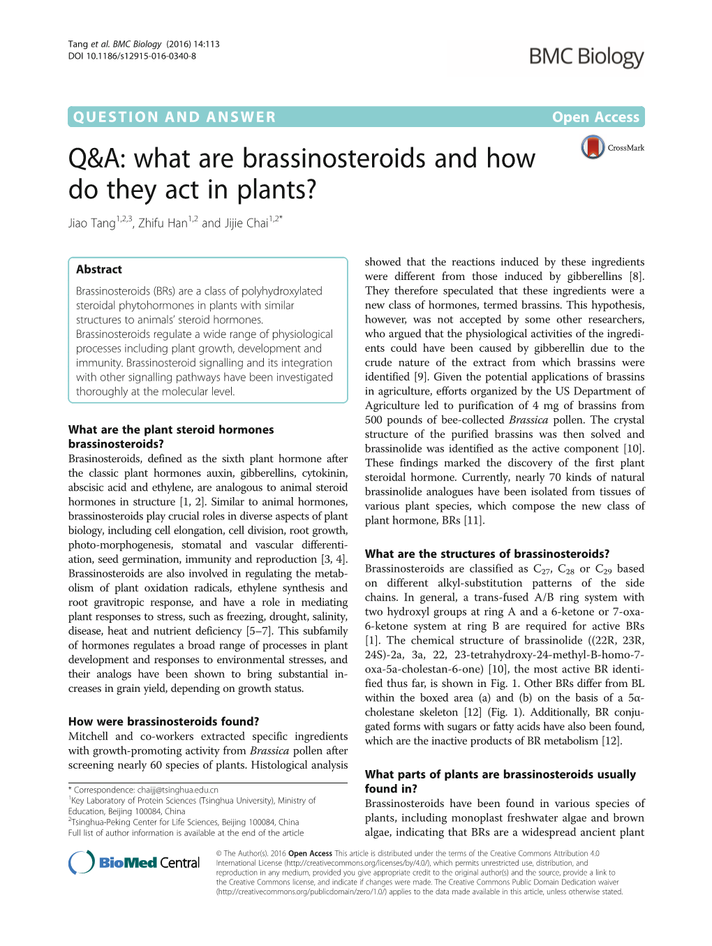 Q&A: What Are Brassinosteroids and How Do They Act in Plants?