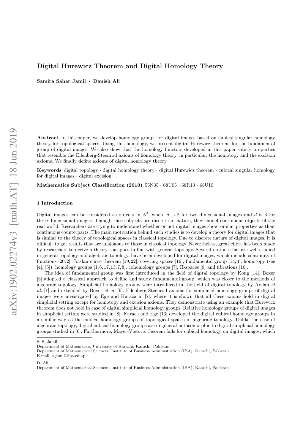 Digital Hurewicz Theorem and Digital Homology Theory