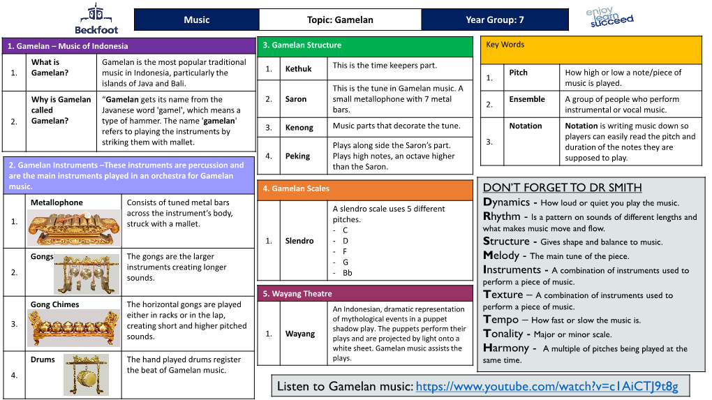 Gamelan Year Group: 7